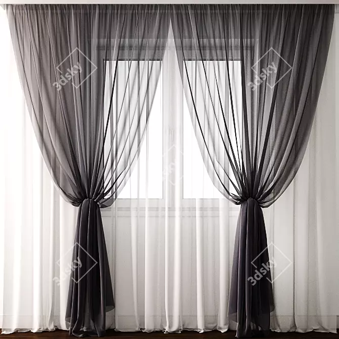 Elegant Curtain Model 3D model image 1