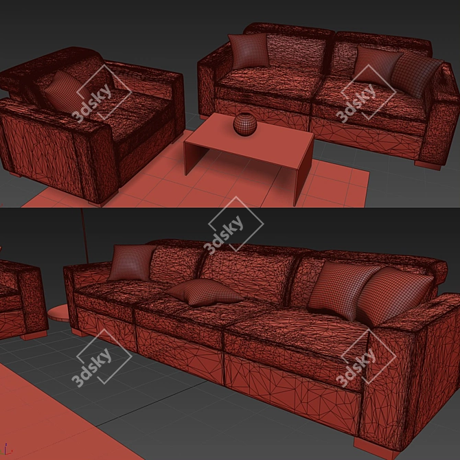 Elegant Natuzzi Diesis Sofa 3D model image 3