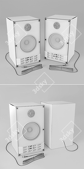 Premium 2-Way Acoustic Speakers 3D model image 3