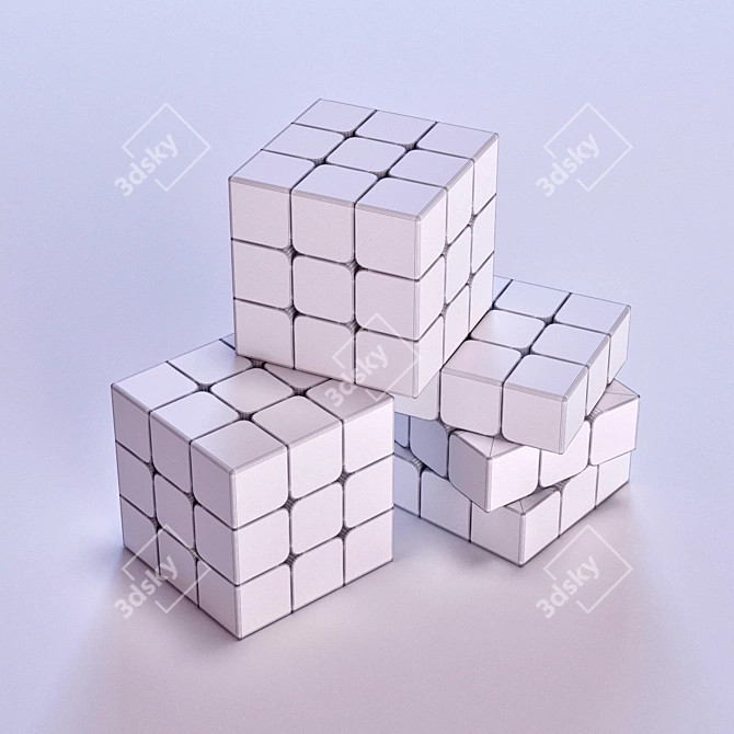 Ultimate Brain Teaser: Rubik's Cube 3D model image 2