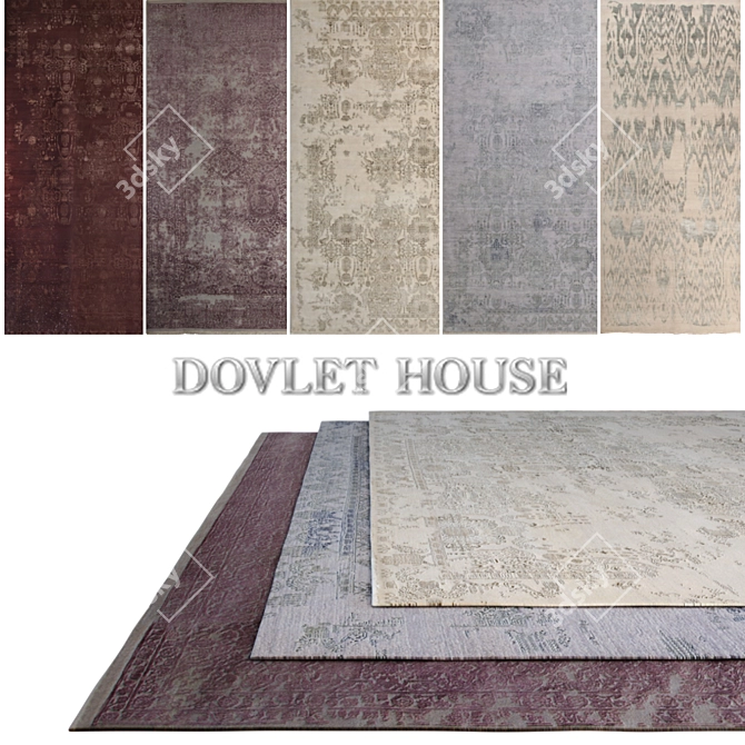 DOVLET HOUSE Carpets - Set of 5 (Part 46) 3D model image 1