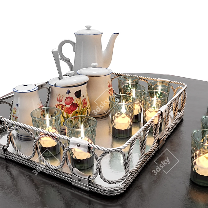 Chrysanthemum Brasserie Table Set 3D model image 2