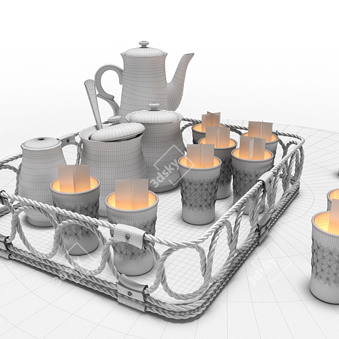 Chrysanthemum Brasserie Table Set 3D model image 3