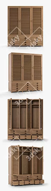 Dublin Corona Wardrobe: Stylish Storage Solution 3D model image 2