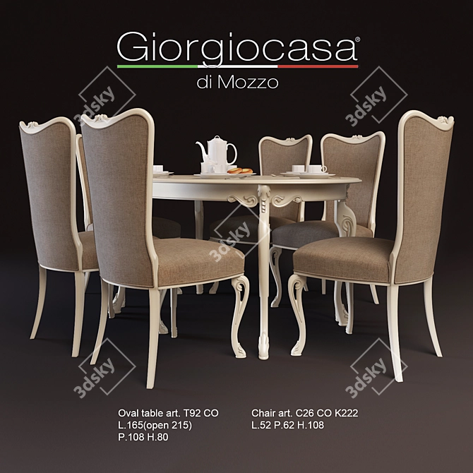 Elegant Giorgiocasa Valpolicella Dining Set 3D model image 1