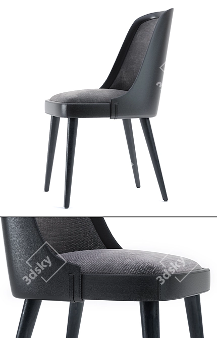 Sleek Laval Leather Chair 3D model image 2