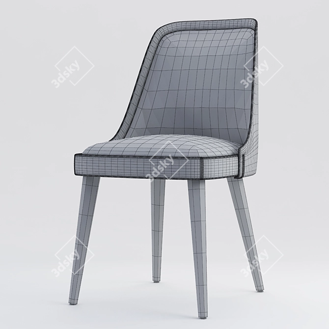 Sleek Laval Leather Chair 3D model image 3