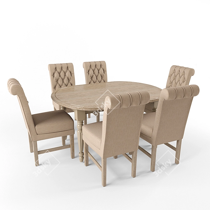 Elegant Duo: Arthur Chair & Benedict Table 3D model image 1