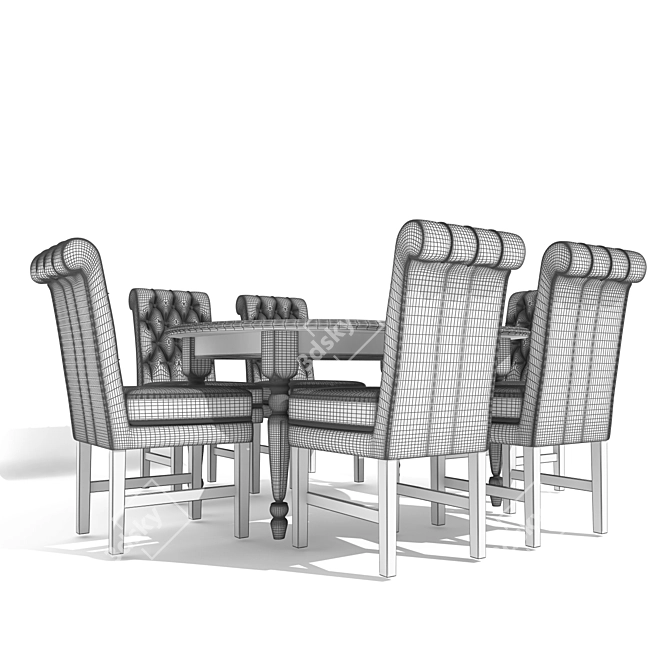 Elegant Duo: Arthur Chair & Benedict Table 3D model image 3