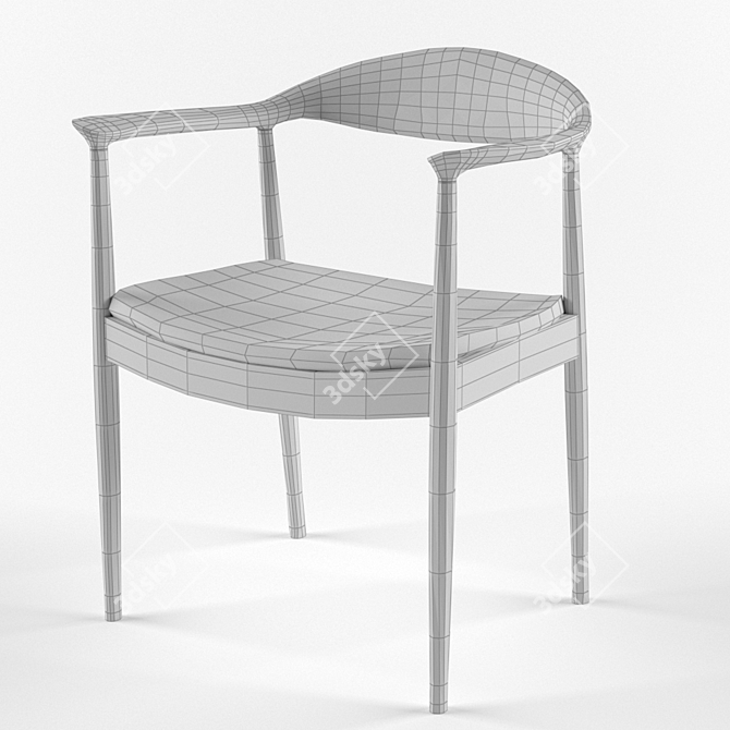 Title: Hans Wegner Kennedy Armchair 3D model image 3