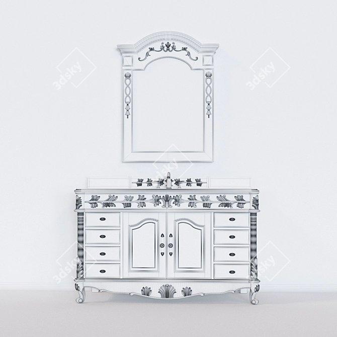 Elegant St. James 60" Vanity 3D model image 3