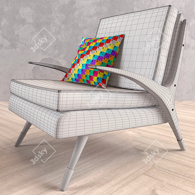 70s Retro Style Sofa & Chair Set 3D model image 3