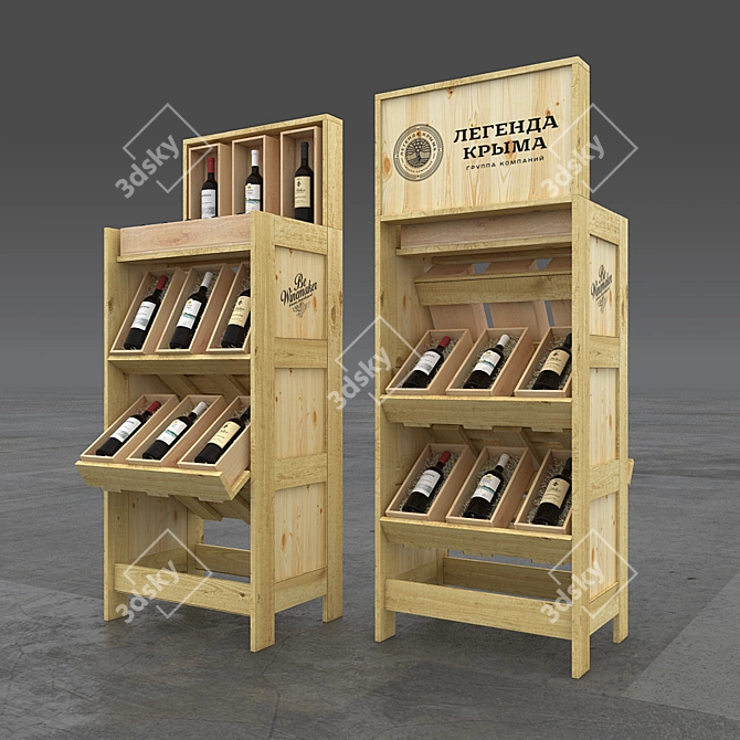 Country Showcase: Versatile Wine and Juice Display 3D model image 1