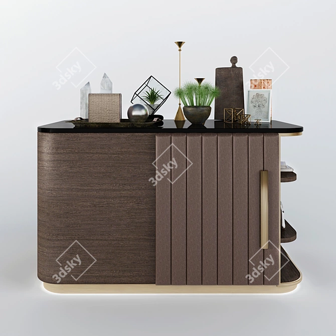 Vintage Sideboard with Props 3D model image 1