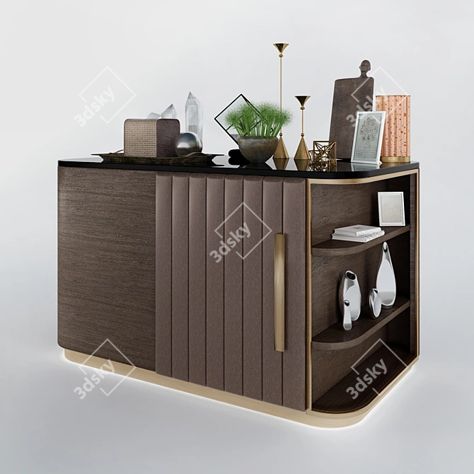 Vintage Sideboard with Props 3D model image 2