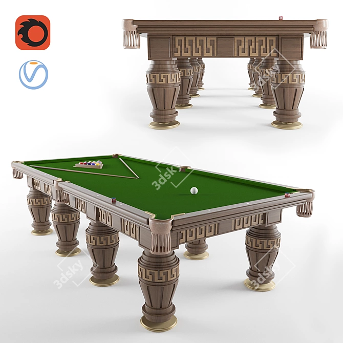 Greek Style Billiard Table 3D model image 1