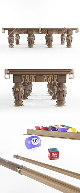 Greek Style Billiard Table 3D model image 2