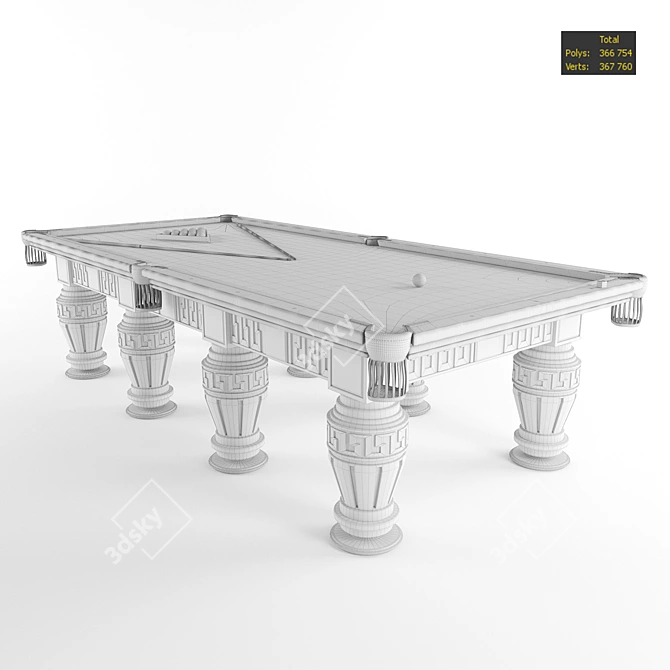 Greek Style Billiard Table 3D model image 3