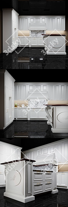 Timeless Elegance: ROMA Kitchen 3D model image 2