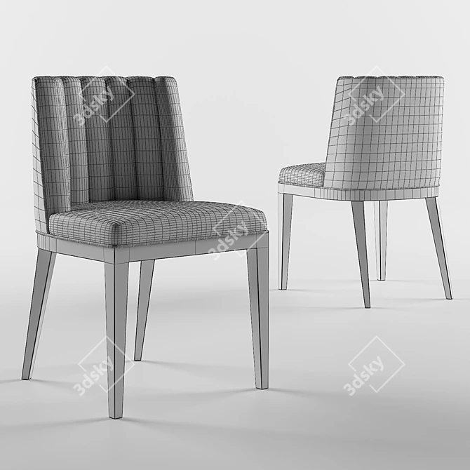 Elegant Fusion: Bespoke Dining Chair 3D model image 3