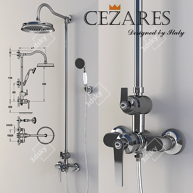 Cezares Liberty Shower Column (CD-01/CD-T-01) 3D model image 1