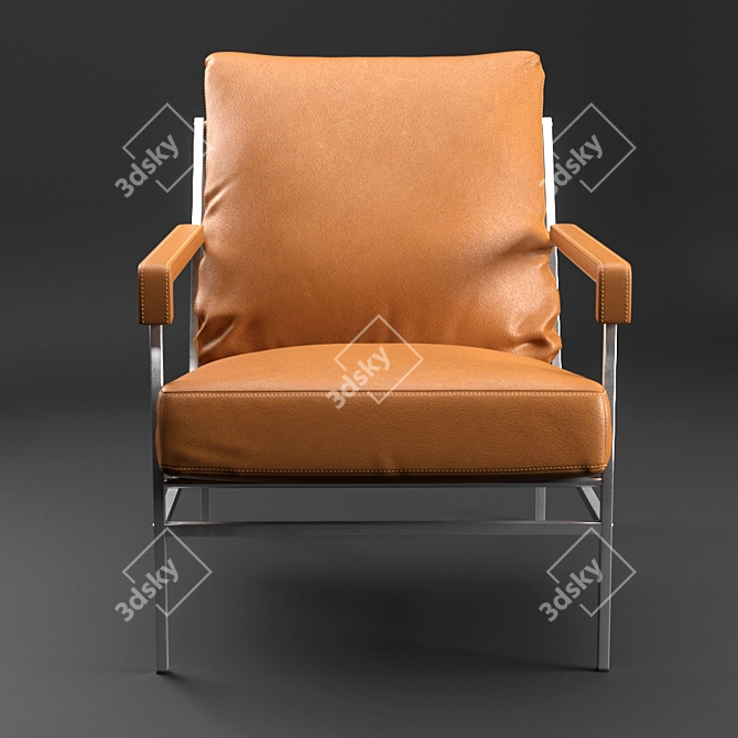 Modern Leather Armchair: Sleek Design, Enhanced Comfort 3D model image 3
