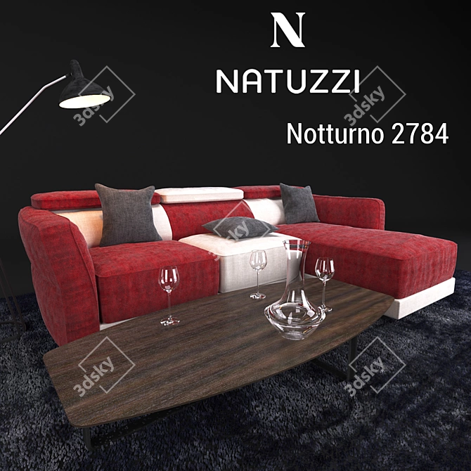 Sleek Natuzzi Notturno Sofa 3D model image 1