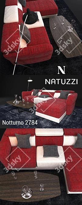 Sleek Natuzzi Notturno Sofa 3D model image 2