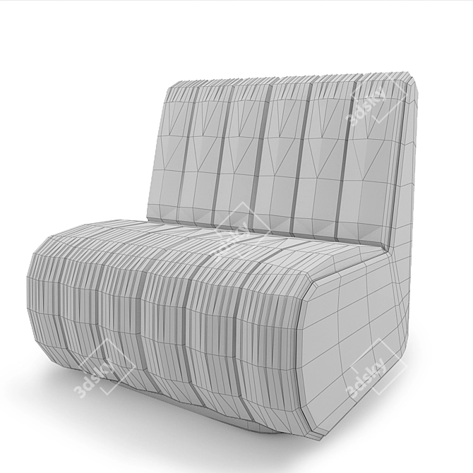 Sophia Velvet Single Sofa: Mid-century Modern Design 3D model image 3