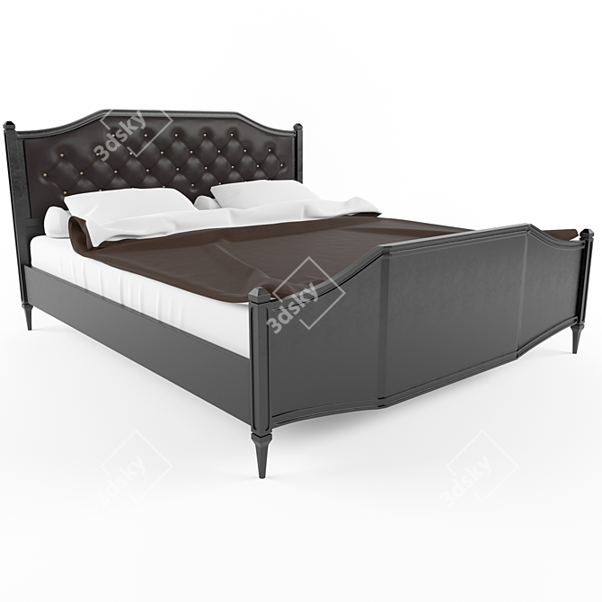 Sleek Comfort: Bed & Chest 3D model image 1