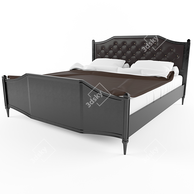 Sleek Comfort: Bed & Chest 3D model image 2