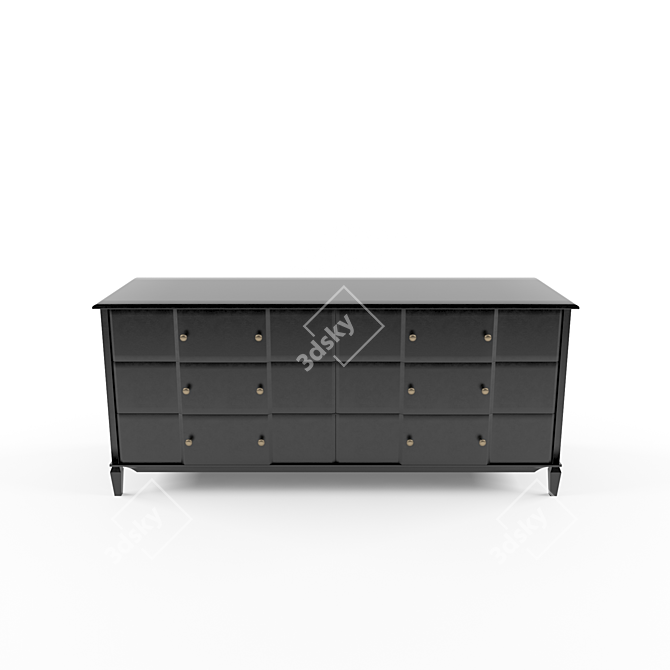 Sleek Comfort: Bed & Chest 3D model image 3