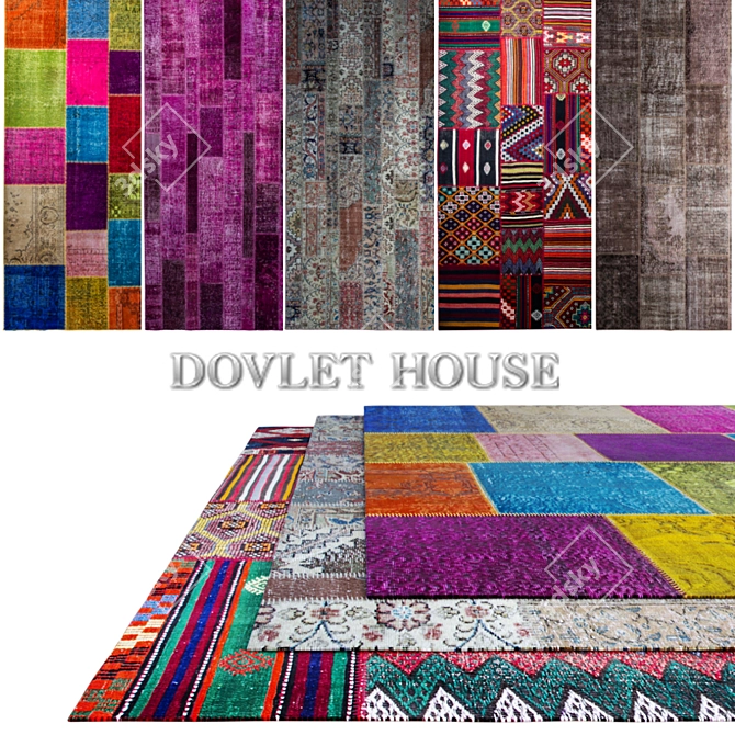 DOVLET HOUSE 5-Piece Carpets (Part 51) 3D model image 1