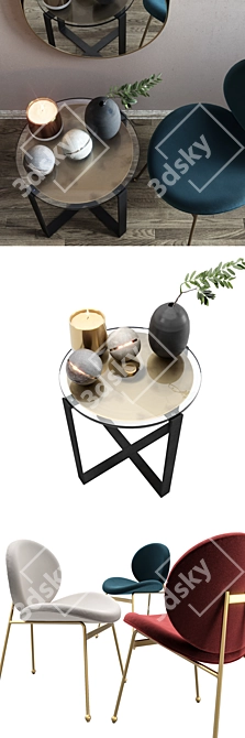 West Elm Collection: Jane Dining Chair, Levon Side Table, Celestial Wall Mirror and More! 3D model image 2