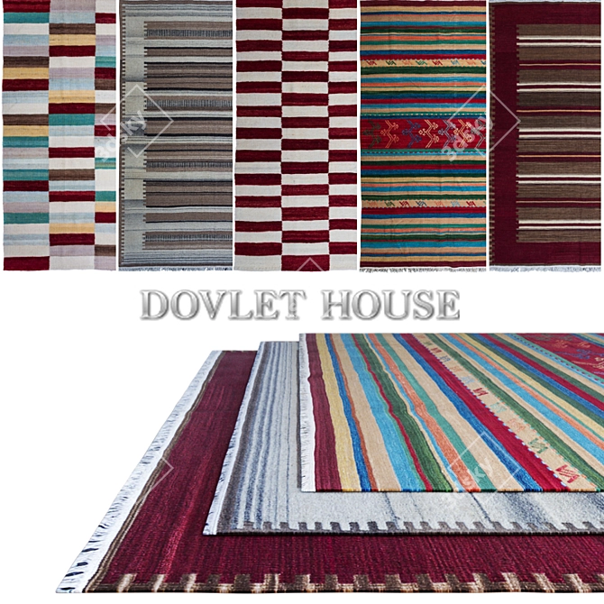 DOVLET HOUSE 5-Piece Carpets (Part 57) 3D model image 1