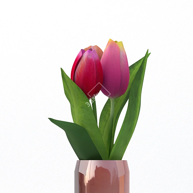 Elegant Tulip Invaze Vase 3D model image 2