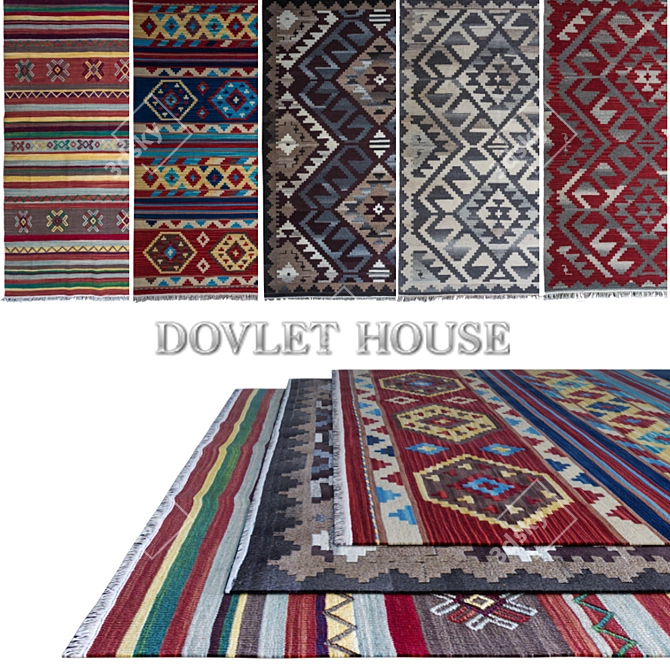 Premium Carpets Set: DOVLET HOUSE 5 Pieces (Part 59) 3D model image 1