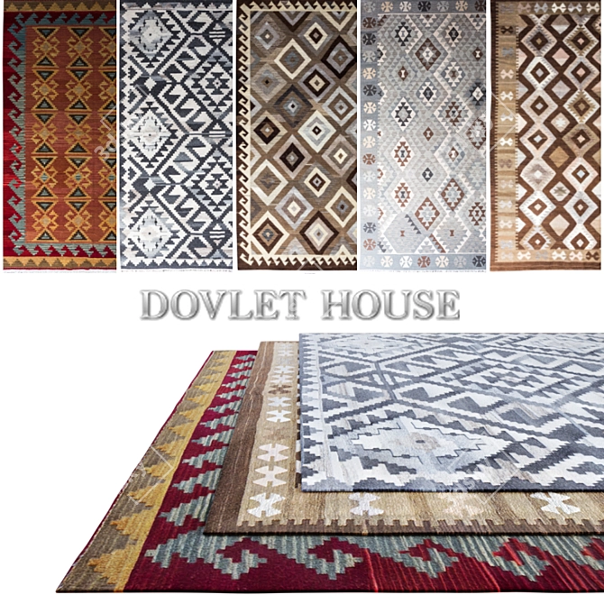 DOVLET HOUSE Carpets 5pc Set 3D model image 1