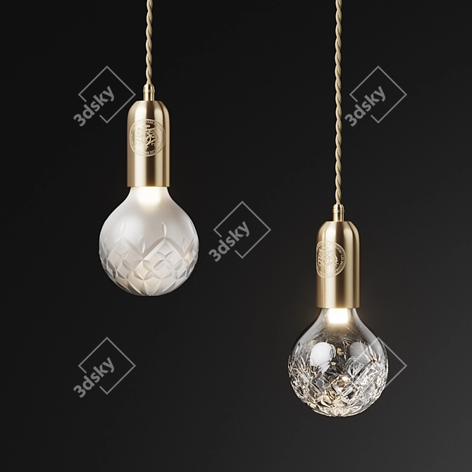 Elegant Crystal Bulb Pendant 3D model image 1