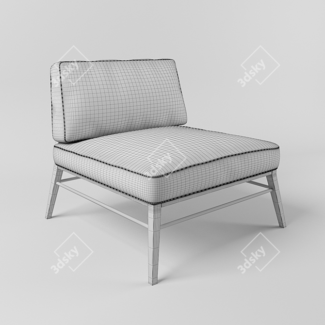 Baxter Godard Wood Armchair 3D model image 3