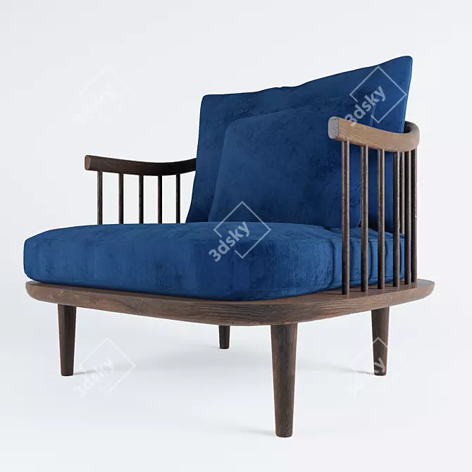 Title: Velvet Oak Fly Chair 3D model image 2