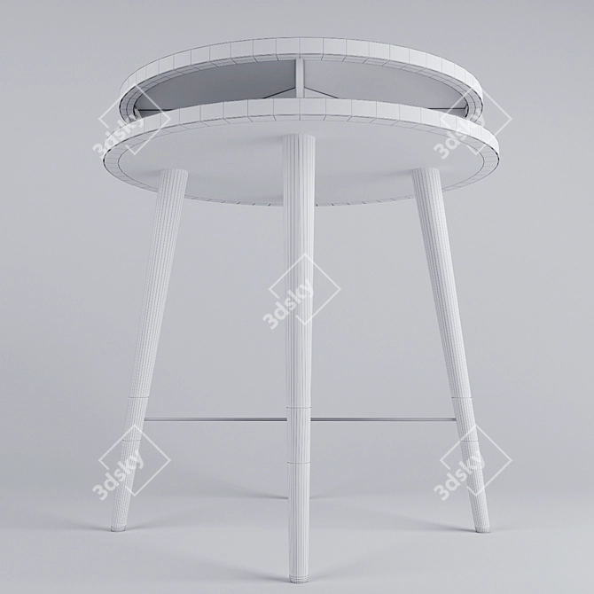Elegant Walnut and Brass Table 3D model image 2