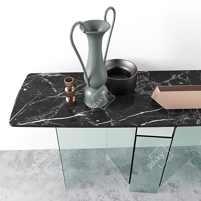 Sleek Glass-Ceramic Console | METROPOLIS 3D model image 2