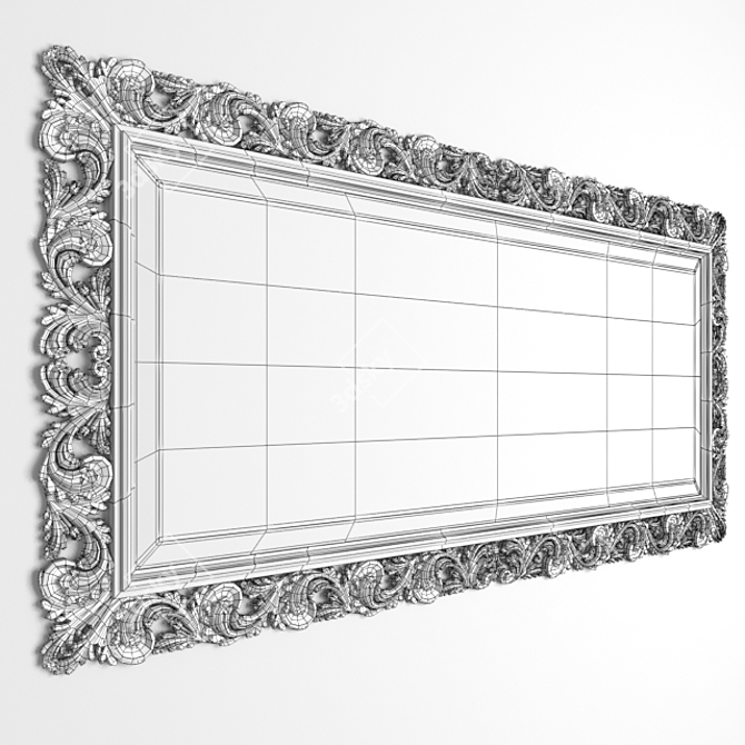 Carved Baguette Mirror 3D model image 2