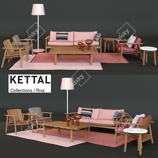 Modern Outdoor Furniture: Kettal Riva 3D model image 1