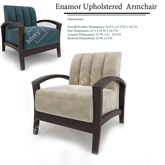 Modern Mid-Century Enamor Armchair 3D model image 2