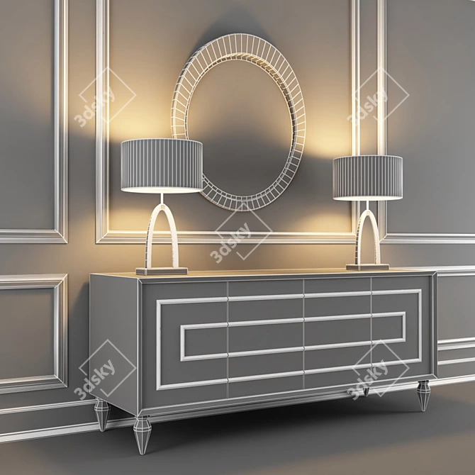 Sleek Modern Console Table 3D model image 3