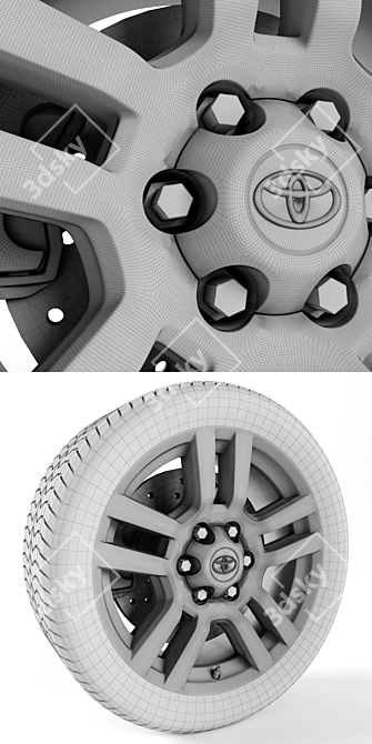 Toyota Land Cruiser Prado Wheel: Upgrade Your Ride 3D model image 3