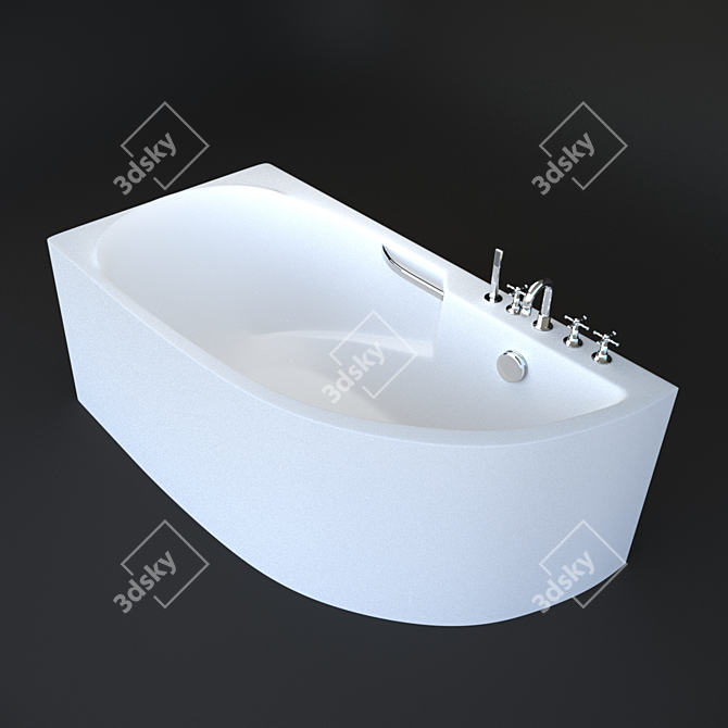 BelBagno Acrylic Bath - Stylish and Spacious 3D model image 1