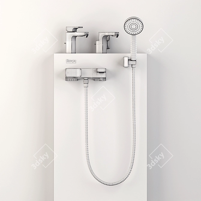 Roca L90 Bath & Bidet Mixers Set 3D model image 2